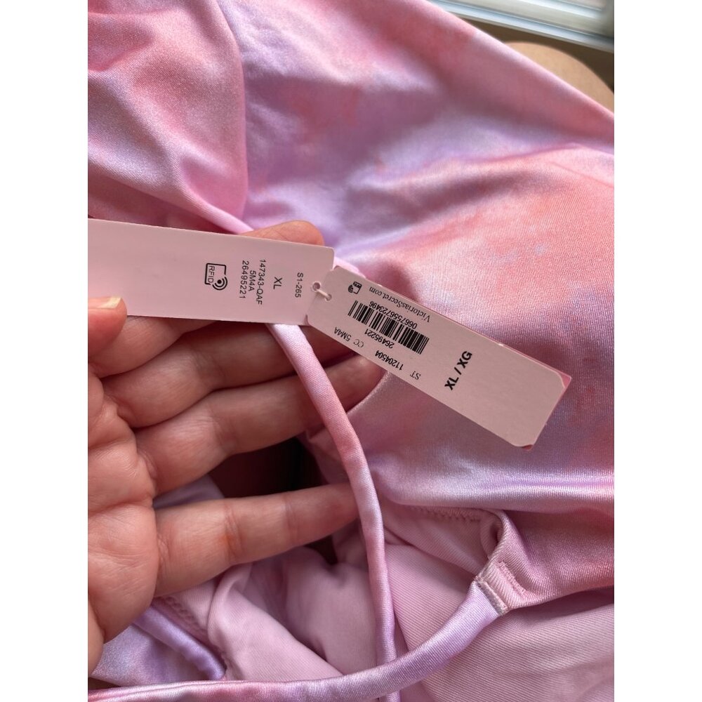 Victoria's Secret Swim VS Scoop One-Piece Swimsuit tie dye pink size XL New - Picture 4 of 10